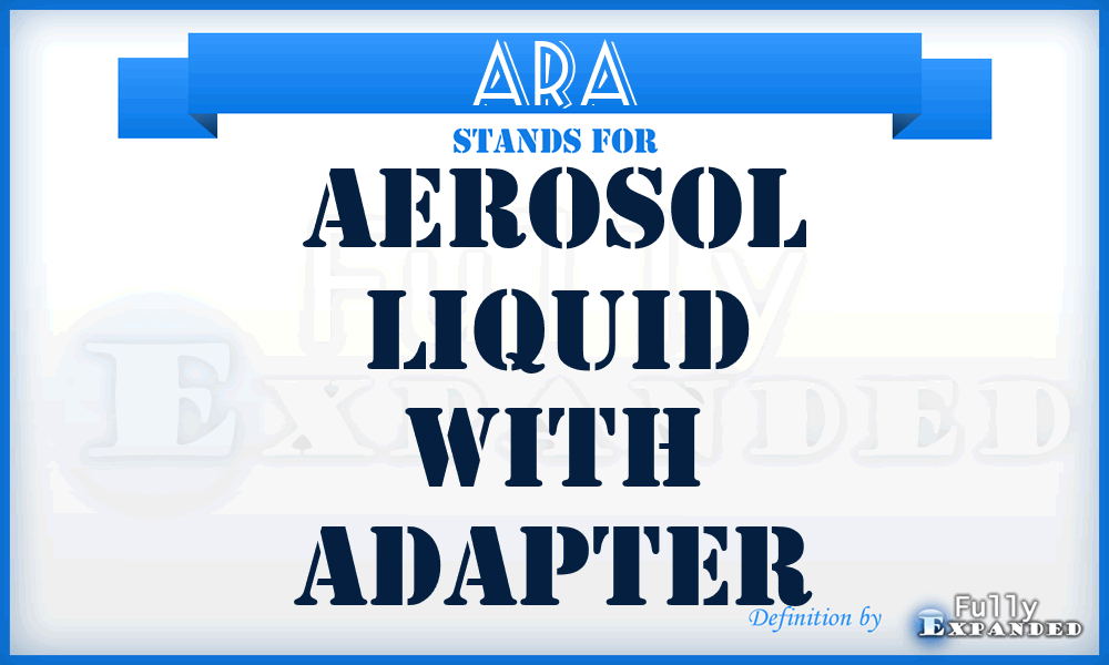 ARA - Aerosol Liquid With Adapter