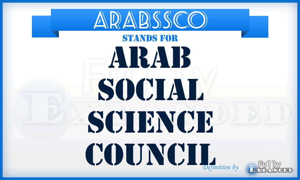 ARABSSCO - Arab Social Science Council