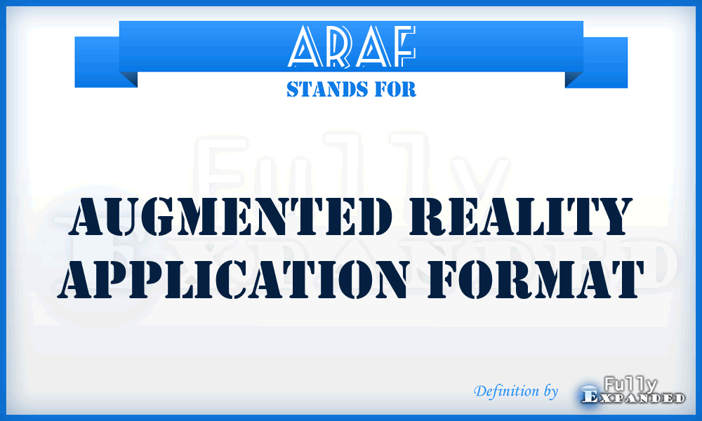 ARAF - Augmented Reality Application Format
