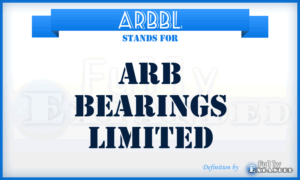 ARBBL - ARB Bearings Limited