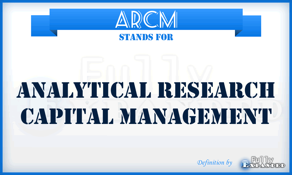 ARCM - Analytical Research Capital Management