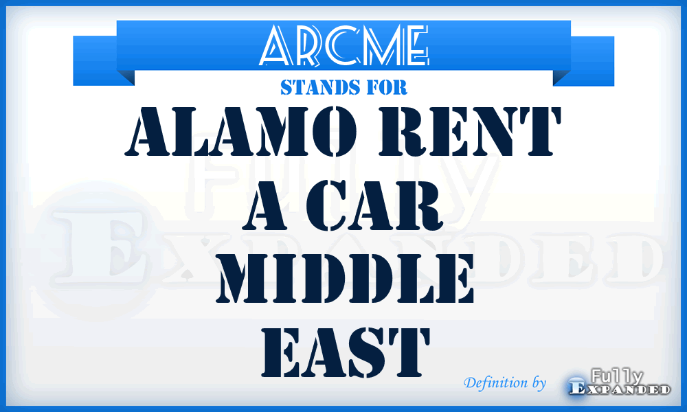 ARCME - Alamo Rent a Car Middle East