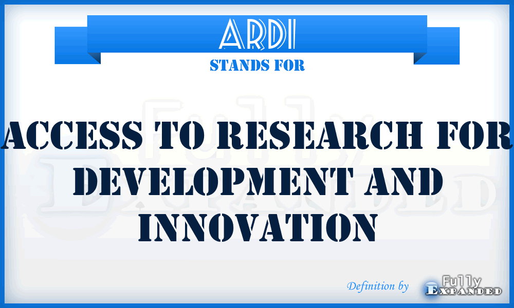 ARDI - Access to Research for Development and Innovation