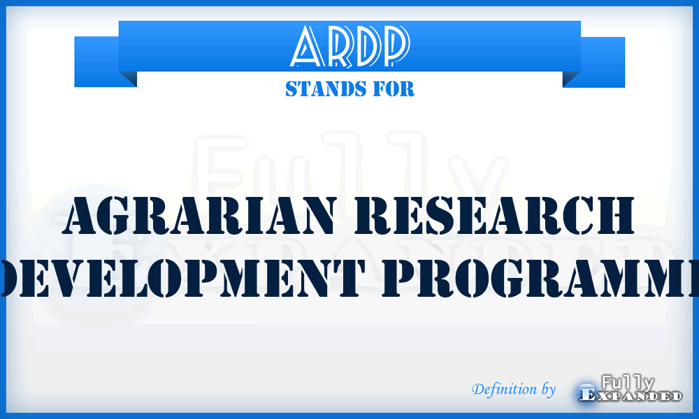 ARDP - Agrarian Research Development Programme