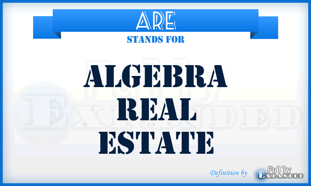 ARE - Algebra Real Estate