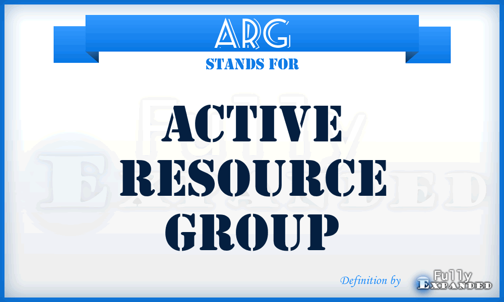 ARG - Active Resource Group