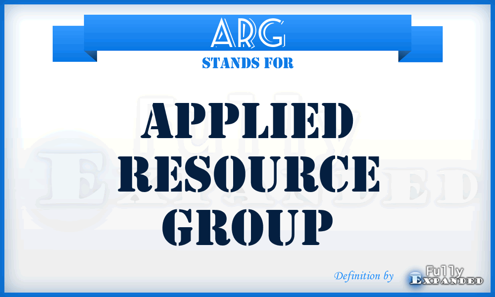 ARG - Applied Resource Group