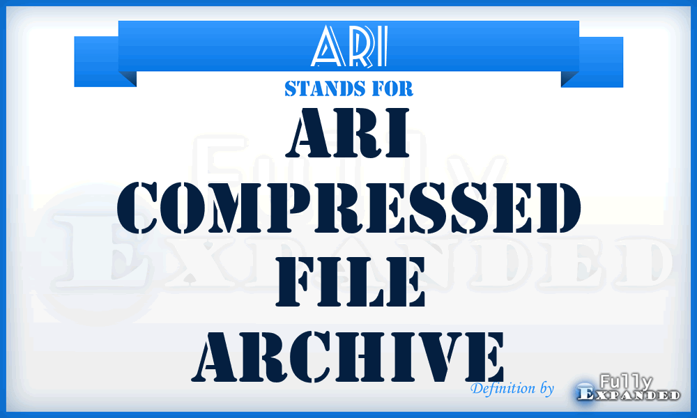 ARI - ARI Compressed file archive
