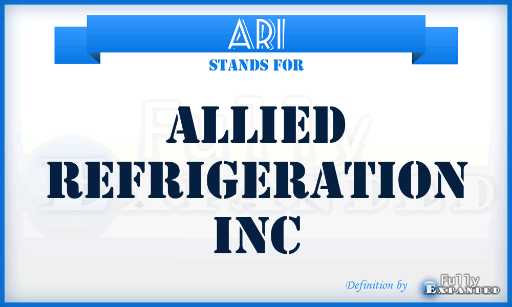 ARI - Allied Refrigeration Inc