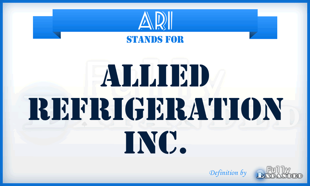 ARI - Allied Refrigeration Inc.