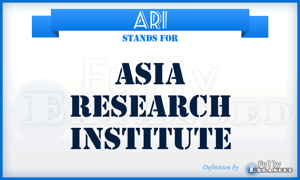 ARI - Asia Research Institute
