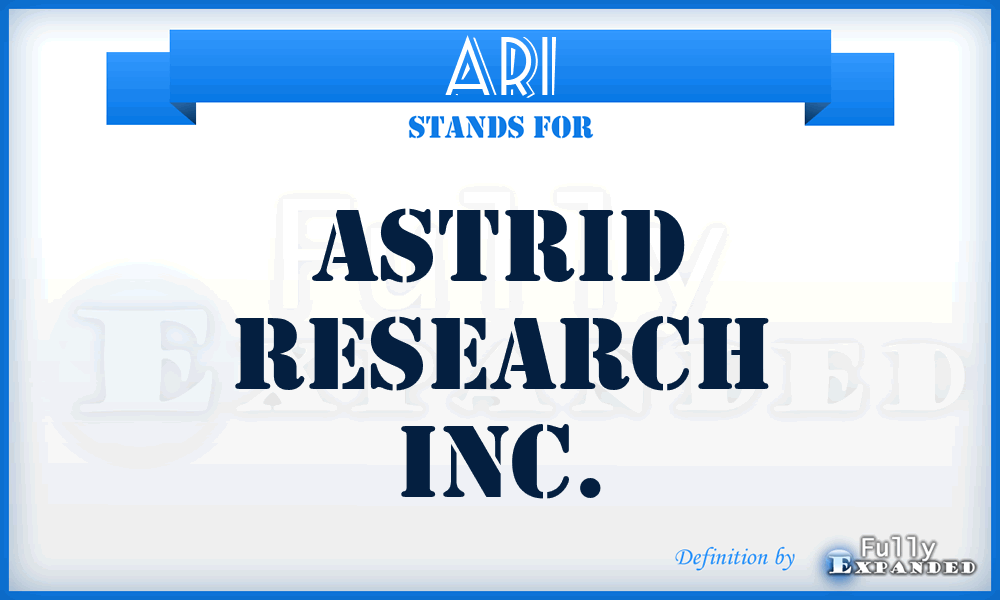 ARI - Astrid Research Inc.