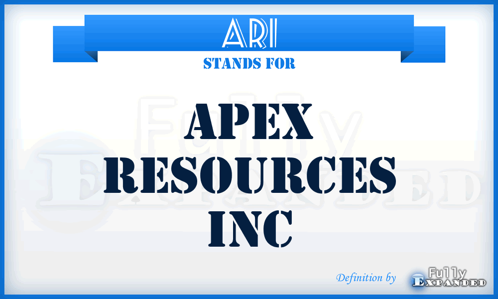 ARI - Apex Resources Inc