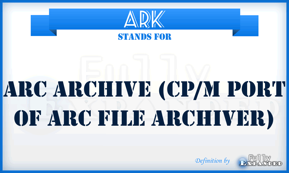 ARK - ARC archive (CP/M port of ARC file archiver)