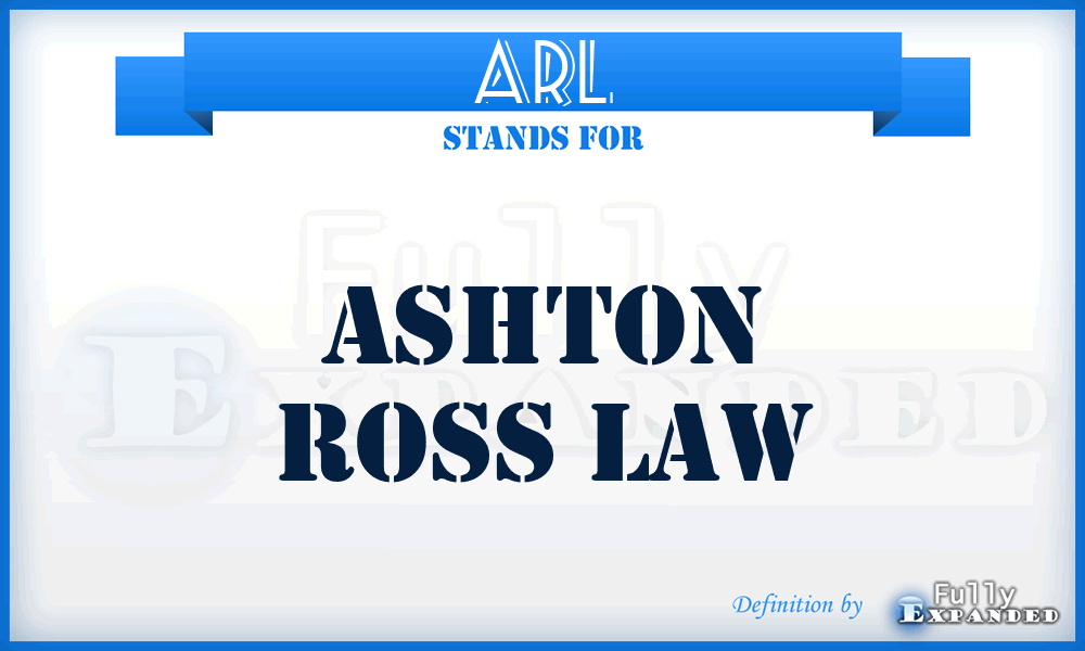 ARL - Ashton Ross Law