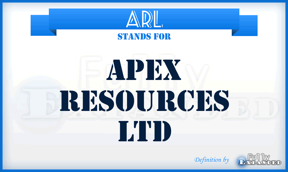 ARL - Apex Resources Ltd