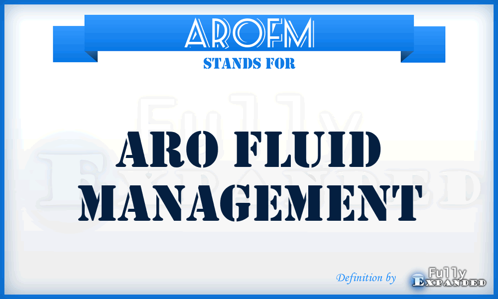 AROFM - ARO Fluid Management