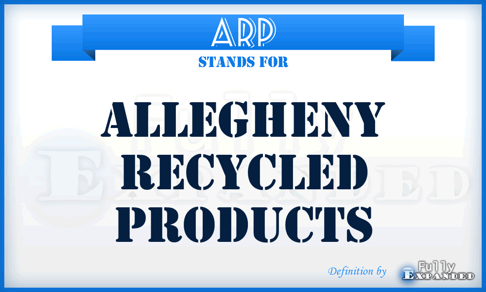 ARP - Allegheny Recycled Products