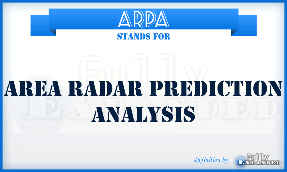 ARPA - Area Radar Prediction Analysis