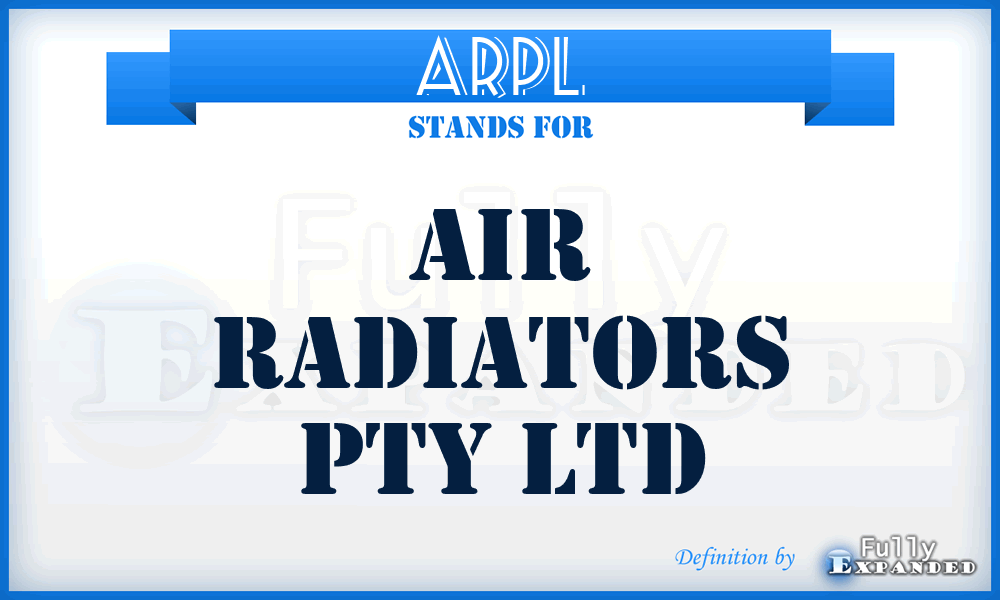 ARPL - Air Radiators Pty Ltd