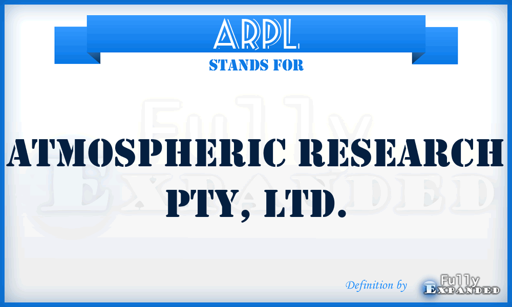 ARPL - Atmospheric Research PTY, LTD.