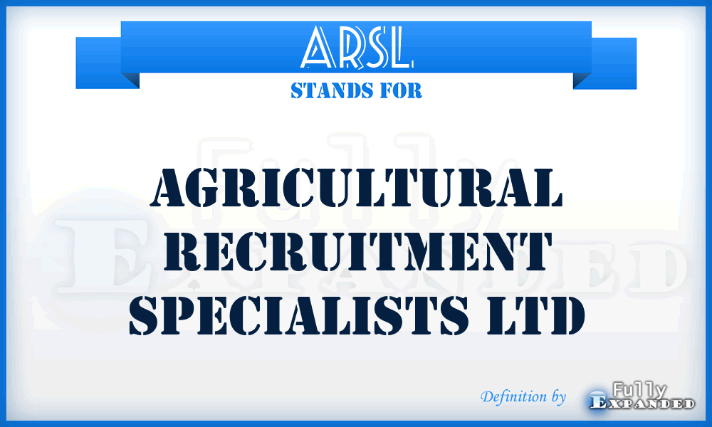 ARSL - Agricultural Recruitment Specialists Ltd