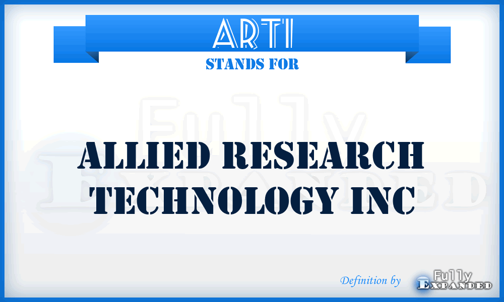 ARTI - Allied Research Technology Inc