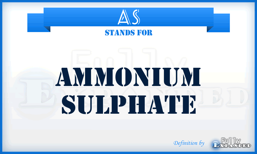 AS - Ammonium Sulphate