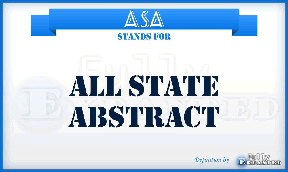 ASA - All State Abstract