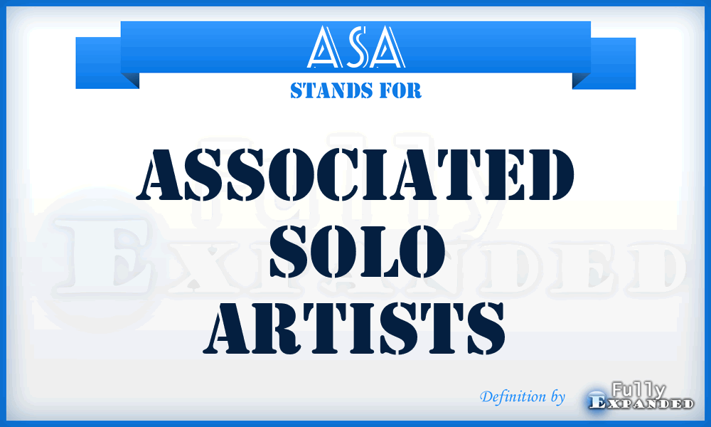 ASA - Associated Solo Artists