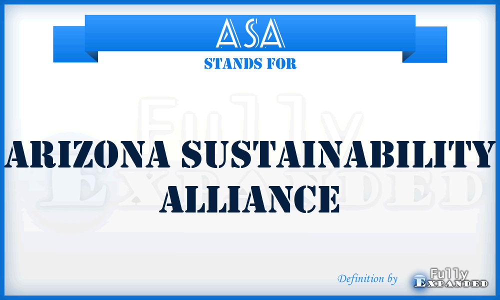 ASA - Arizona Sustainability Alliance