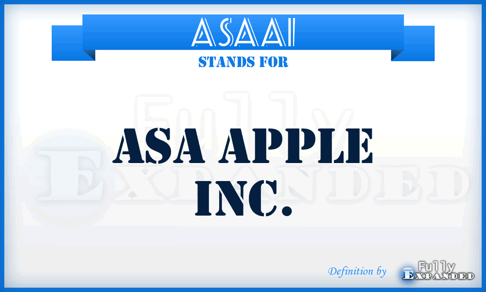 ASAAI - ASA Apple Inc.