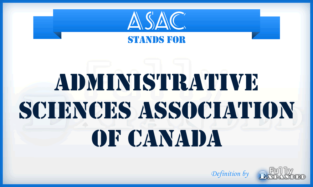 ASAC - Administrative Sciences Association of Canada