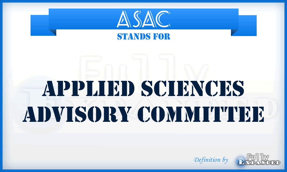 ASAC - Applied Sciences Advisory Committee