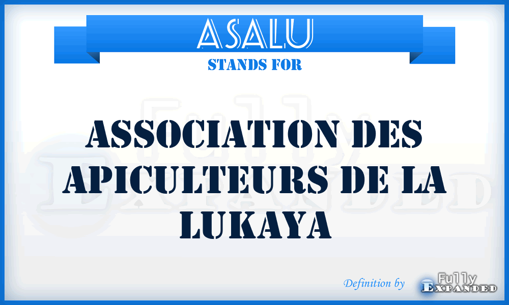 ASALU - Association des Apiculteurs de la Lukaya