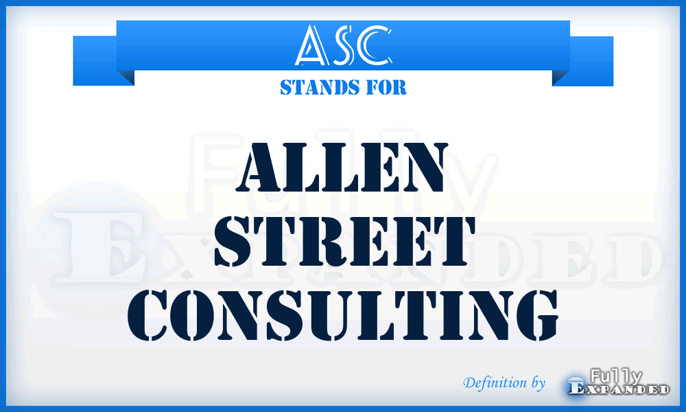 ASC - Allen Street Consulting