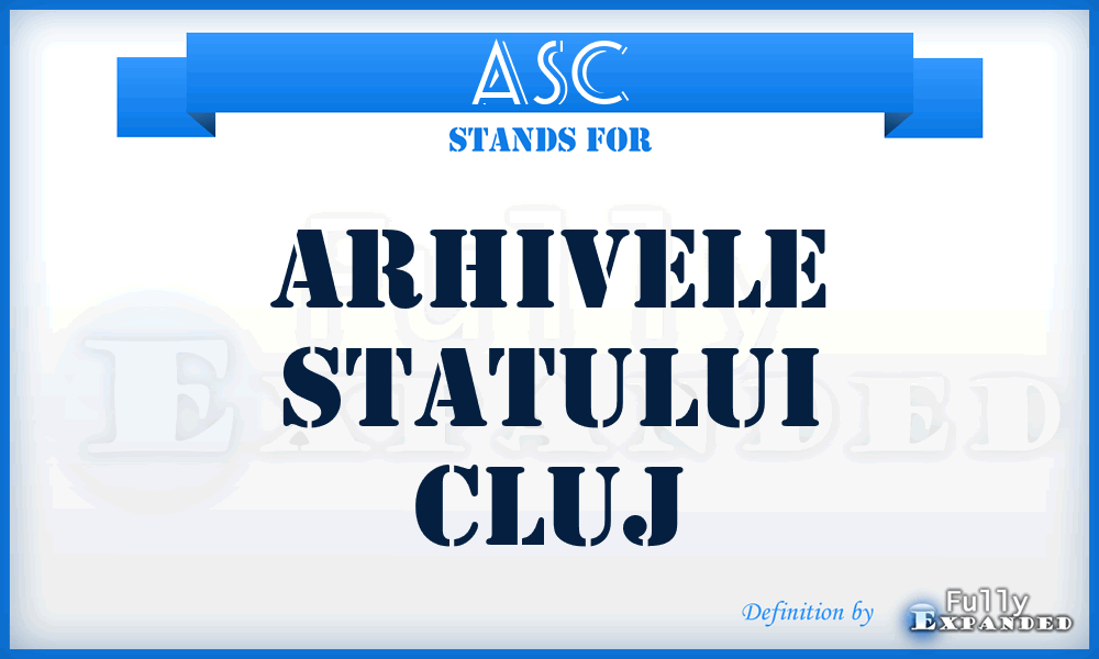 ASC - Arhivele Statului Cluj