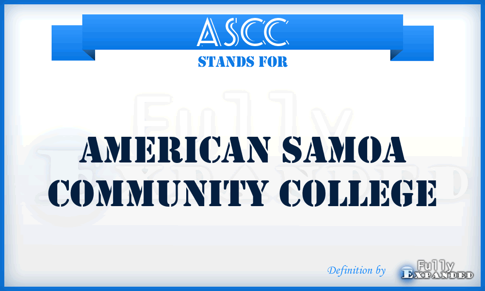 ASCC - American Samoa Community College