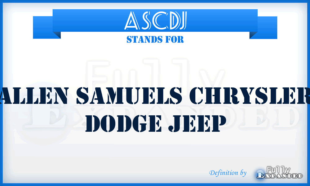 ASCDJ - Allen Samuels Chrysler Dodge Jeep