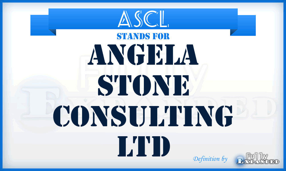 ASCL - Angela Stone Consulting Ltd