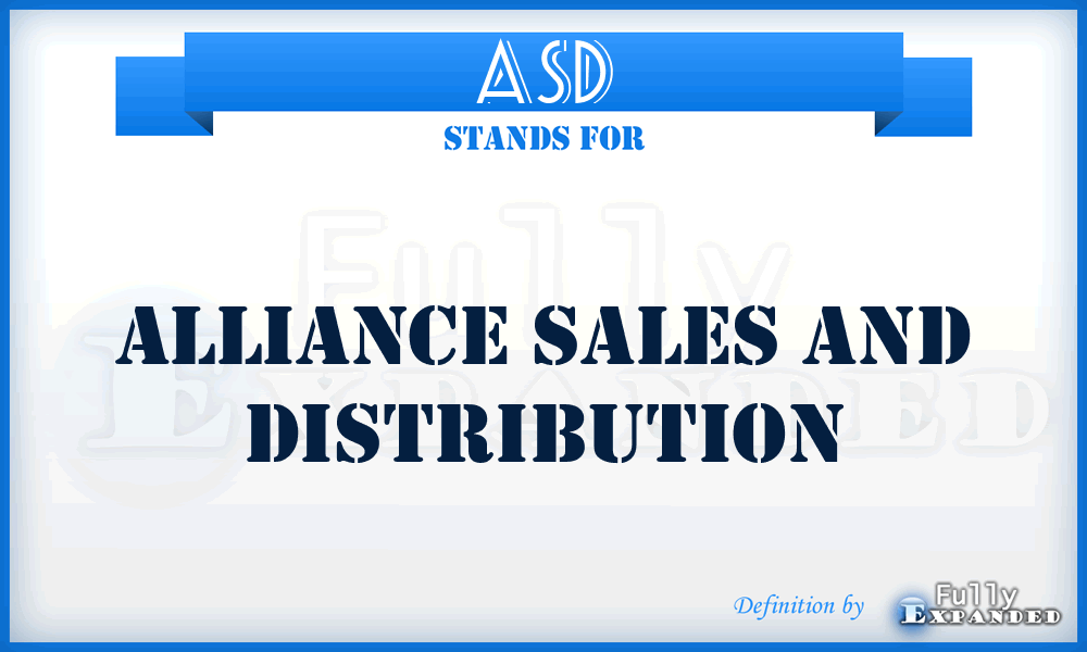 ASD - Alliance Sales and Distribution