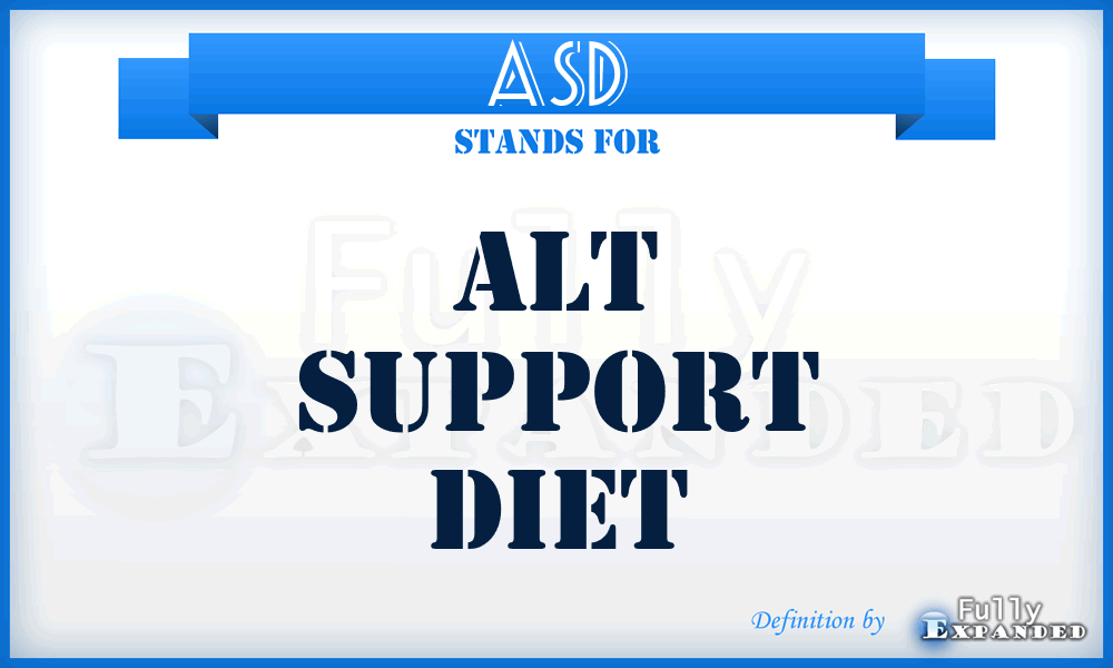 ASD - Alt Support Diet