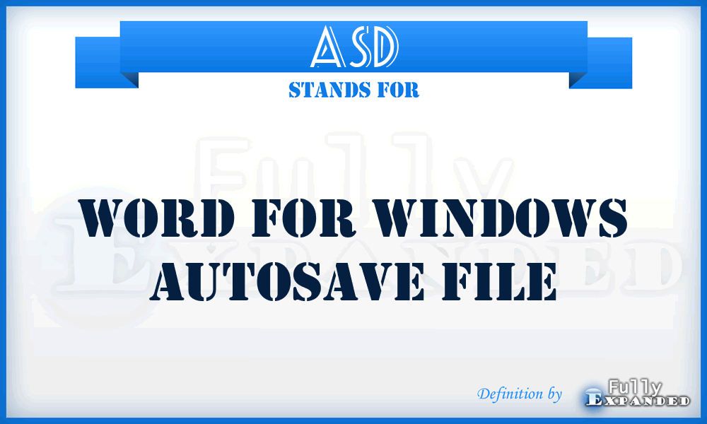 ASD - Word for Windows AutoSave file