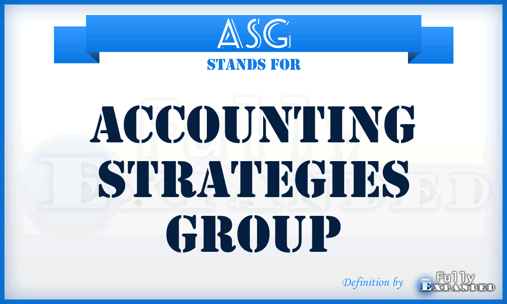 ASG - Accounting Strategies Group
