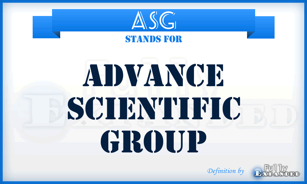 ASG - Advance Scientific Group