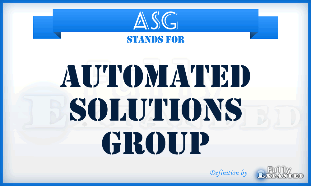 ASG - Automated Solutions Group