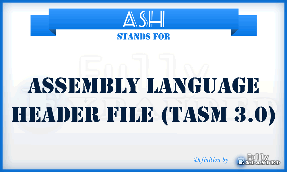 ASH - Assembly language header file (TASM 3.0)