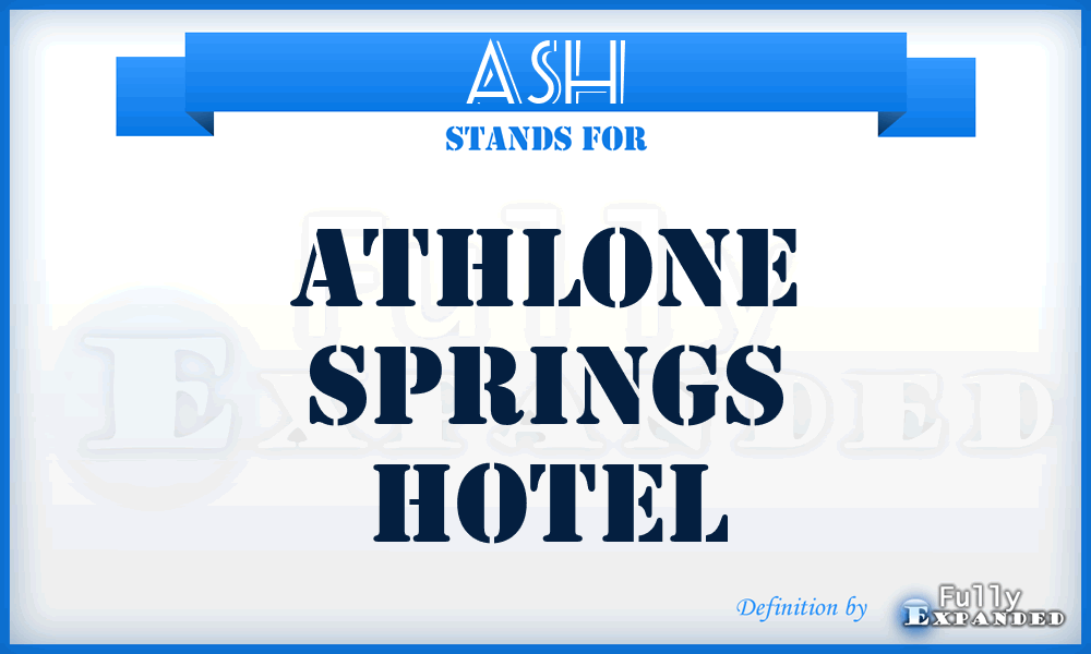 ASH - Athlone Springs Hotel