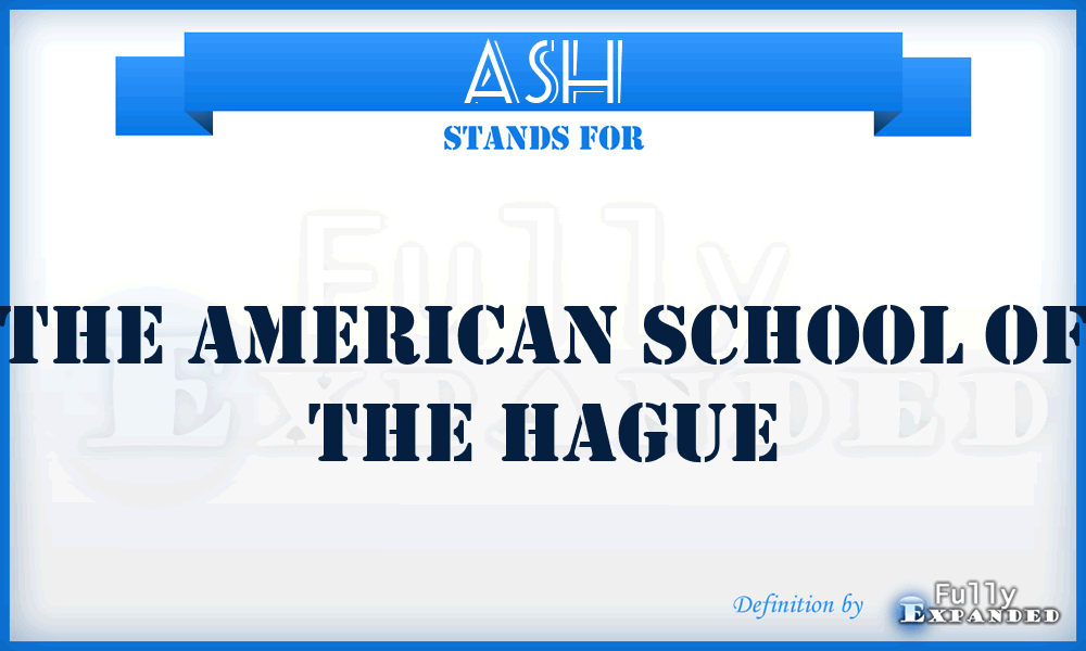 ASH - The American School of the Hague