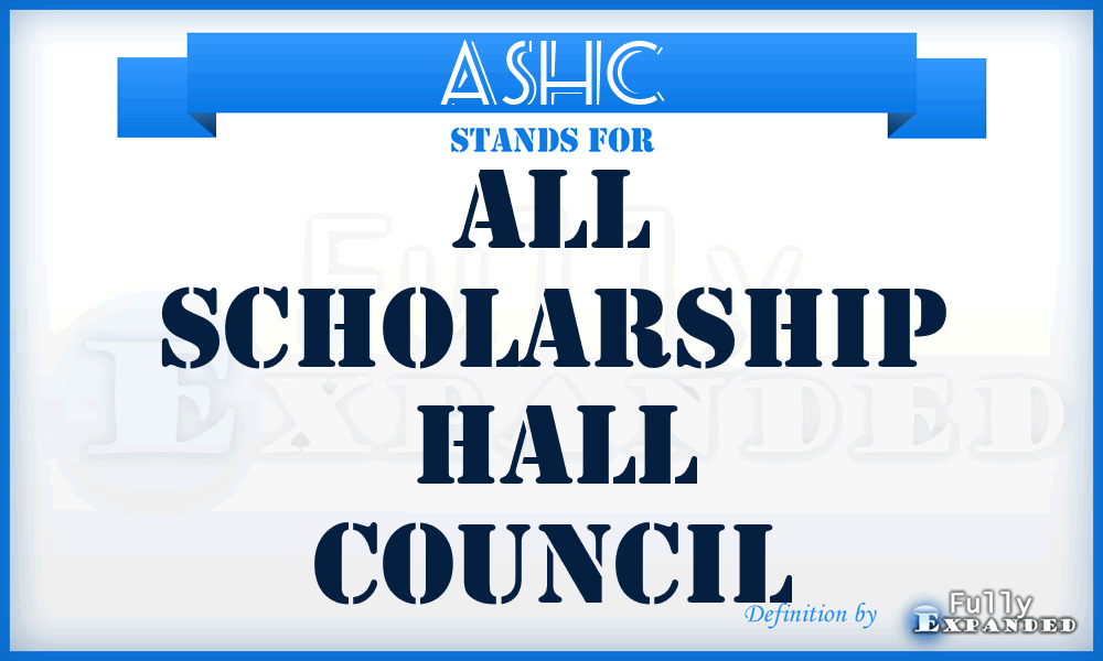 ASHC - All Scholarship Hall Council